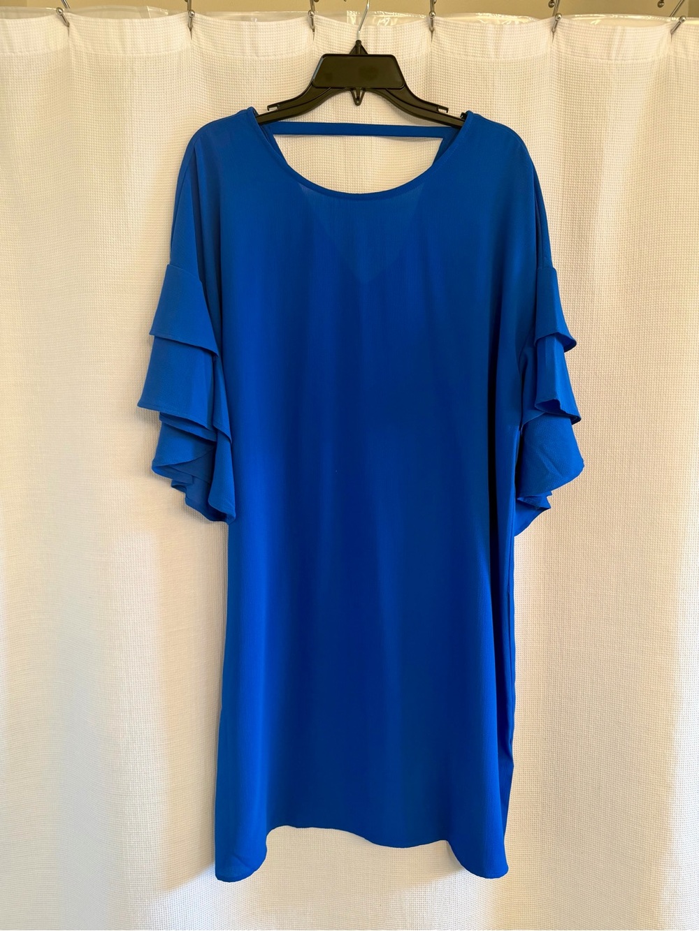 Blue Ruffle Sleeve XL Dress